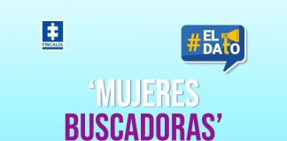 Fiscalía dispone de canales especiales para la atención de las ‘Mujeres Buscadoras’ En la imagen de portada de la sección de redes sociales El Dato se ve un fondo azul claro con las siluetas de una familia, compuesta por papá, mamá e hijos (nino y niña), tomados de la mano atravesando una calle con un titular que dice: ‘Mujeres Buscadoras’.