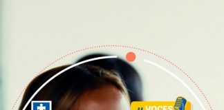 Línea 122, la puerta de acceso a la justicia penal En la imagen de portada de la sección de redes sociales Voces Fiscalía se ve la fotografía de una mujer que trabaja recibiendo llamadas en la Línea 122 con un titular que dice: Línea 122, la puerta de acceso a la justicia penal.