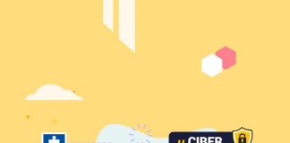 Fuga de datos, una amenaza crítica para las empresas En la imagen se ve una portada diseñada de la sección de redes sociales Ciberseguro con un fondo amarillo con un hombre encapuchado con un antifaz al frente de la pantalla de un computador, a su alrededor se ven varios símbolos de tarjetas de crédito, métricas, símbolos de advertencia y emoticones con un titular que dice Fuga de datos, una amenaza crítica para las empresas.