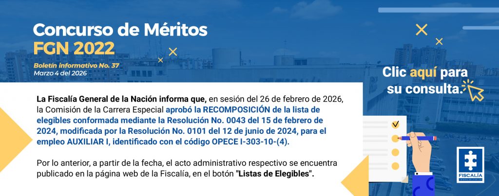 banner del boletin 37 del concurso de meritos 2022, lista de elegibles
