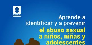Aprende a identificar y a prevenir el abuso sexual a niños, niñas y adolescentes En la imagen de portada de la sección de redes sociales Fiscalía más cerca se ve un fondo azul oscuro con un diseño gráfico de una niña acurrucada simulando estar triste con un titular que dice: Aprende a identificar y a prevenir el abuso sexual a niños, niñas y adolescentes.