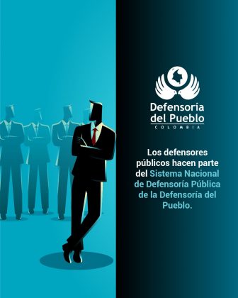 Los defensores públicos hacen parte del Sistema Nacional de Defensoría Pública de la Defensoría del Pueblo.