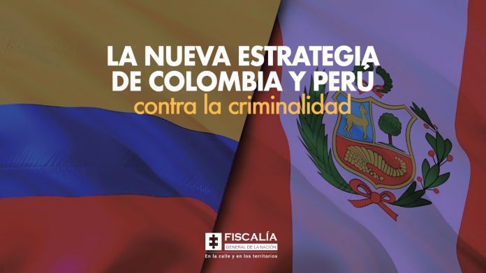 En la imagen se ve las banderas de Colombia y Perú.