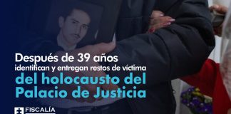 Después de 39 años identifican y entregan restos de víctima del holocausto del Palacio de Justicia