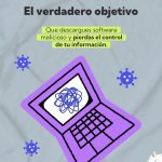 La imagen es un gráfico informativo con diseño moderno y colores llamativos. El fondo es de un tono gris claro con textura suave. Sobre él se encuentran varios elementos visuales y textos: 🔹 Texto principal En la parte superior aparece el mensaje: "Archivos con contraseña = señal de alerta" “Archivos con contraseña” está en color negro. “= señal de alerta” está en color verde neón dentro de un recuadro resaltado. Debajo hay una línea ondulada en color morado que sirve como elemento decorativo. 🔹 Mensaje secundario Más abajo, sobre un rectángulo azul oscuro, se lee: "Con el supuesto de contener 'información confidencial' una clave para abrir un PDF adjunto." Este texto advierte sobre mensajes o correos que incluyen supuesta "información confidencial" y proporcionan una clave, insinuando que es una técnica sospechosa o fraudulenta. 🔹 Ilustración En la parte inferior se muestra una carpeta ilustrada: La carpeta es de color amarillo–verde neón con borde negro. En el centro tiene una etiqueta blanca con un ícono de candado y varios asteriscos (*****), representando una contraseña.