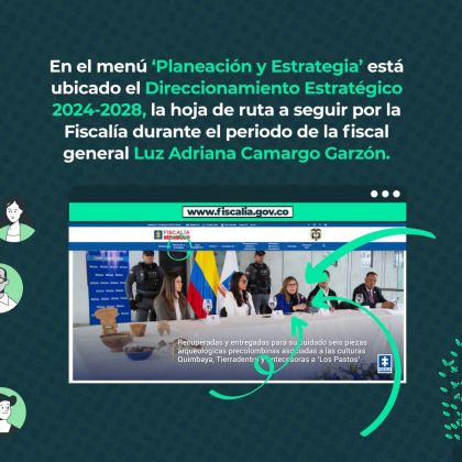 En el menú ‘Planeación y Estrategia’ está ubicado el Direccionamiento Estratégico 2024-2028, la hoja de ruta a seguir por la Fiscalía durante el periodo de la fiscal general Luz Adriana Camargo Garzón.