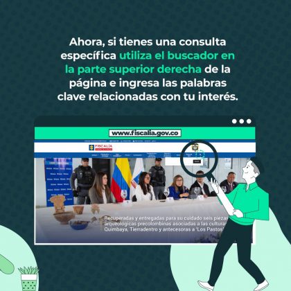 Ahora, si tienes una consulta específica utiliza el buscador en la parte superior derecha de la página e ingresa las palabras clave relacionadas con tu interés.