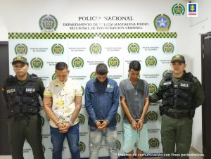 Juan Diego Cataño, Misael Pérez, Cristian Peña y Josmar Andrés García, fueron imputados por el delito de extorsión agravada.