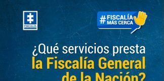 ¿Qué servicios presta la Fiscalía General de la Nación? En la imagen de portada de la sección de redes sociales Fiscalía más cerca se ve un fondo azul oscuro con una fotografía del búnker de la Fiscalía de Bogotá con un titular que dice: ¿Qué servicio presta la Fiscalía General de la Nación?