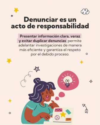 Pieza gr&aacute;fica informativa de la Fiscal&iacute;a General de la Naci&oacute;n que aborda el tema de la duplicidad de denuncias y sus efectos en el proceso judicial y en los derechos de las personas. La imagen destaca un mensaje pedag&oacute;gico orientado a la ciudadan&iacute;a, acompa&ntilde;ado de elementos gr&aacute;ficos y el sello #Fiscal&iacute;aM&aacute;sCerca, que refuerzan el enfoque preventivo, informativo y de buen uso de los mecanismos de denuncia.