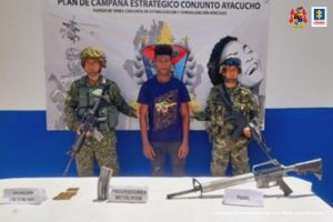 Jeny Jerley Cuero Zúñiga fue asegurado con detención carcelaria como presunto autor del delito de porte de armas de fuego de uso privativo