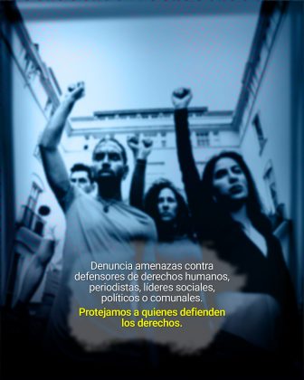 La imagen muestra las manos de una persona atadas con cuerdas, y sobre ella se lee el texto literal: “Delitos contra el patrimonio económico; hurto, estafa, abuso de confianza, extorsión y demás. Denuncia la trata de personas. Además, si conoces casos de explotación sexual, trabajos forzados, mendicidad ajena o servidumbre, repórtalo. No importa si la víctima está en Colombia o en el exterior.”