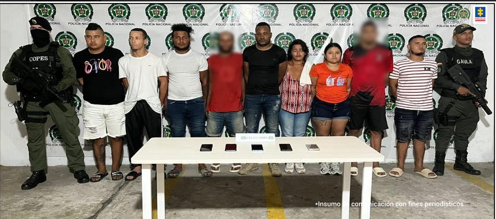 Unidormados del Gaula de la Policía Nacional realizaron la captura de los investigados.