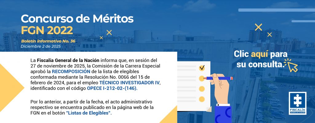 Banner sobre “Listas de elegibles modificadas” concurso 2022