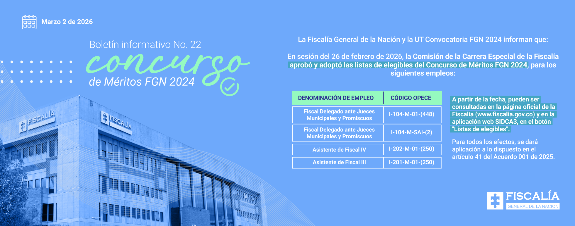 Concurso 2025 lista de elegibles